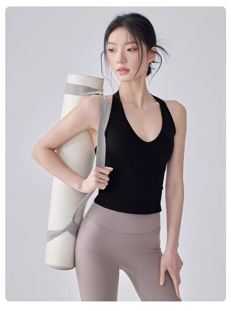 Miniatura: Fitness Vest T-shaped Backless Gathering Fitness Gym Running Shock-proof and Qui