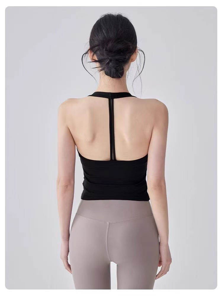Miniatura: Fitness Vest T-shaped Backless Gathering Fitness Gym Running Shock-proof and Qui