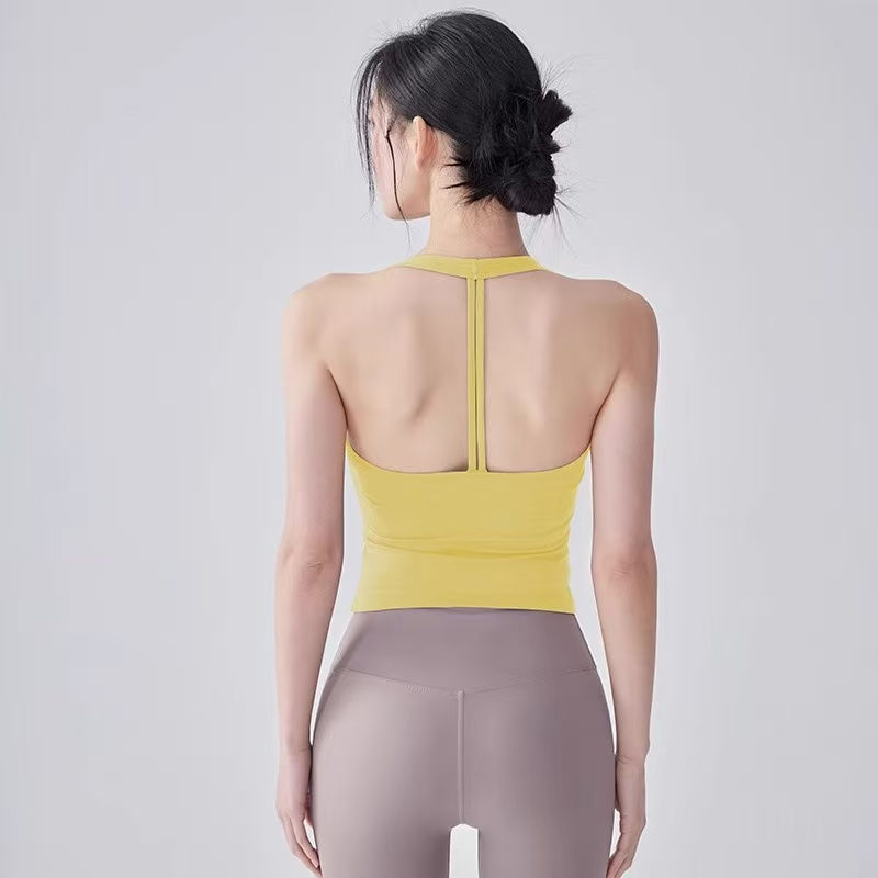 Miniatura: Fitness Vest T-shaped Backless Gathering Fitness Gym Running Shock-proof and Qui