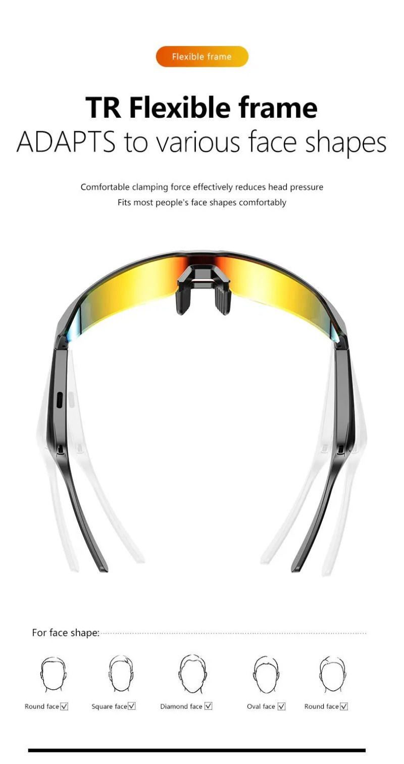 Miniatura: Cycling Running Bluetooth Smart Glasses Technology Audio Call Remote Headset Sun