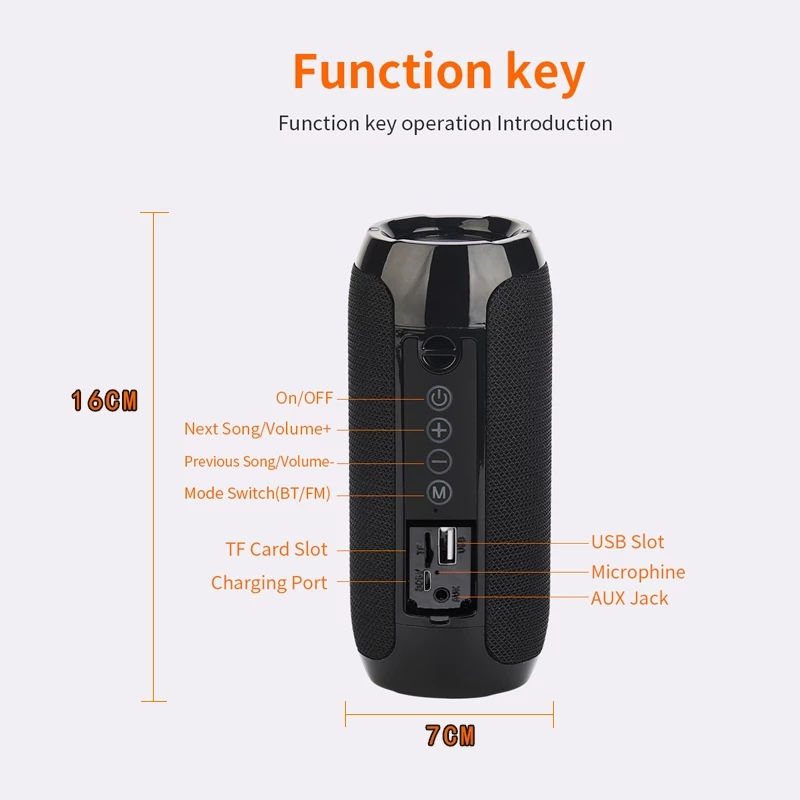 Miniatura: Wireless Portable Bluetooth Speaker Caixa De Som Blutooth Music Sound Box For Ra