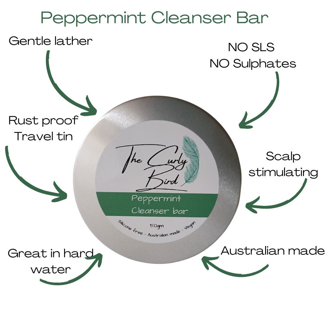 The Curly Bird - Peppermint cleanser bar - Curly shampoo bar