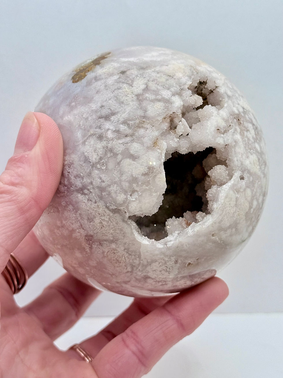 Thumbnail: Flower Agate Geode Sphere