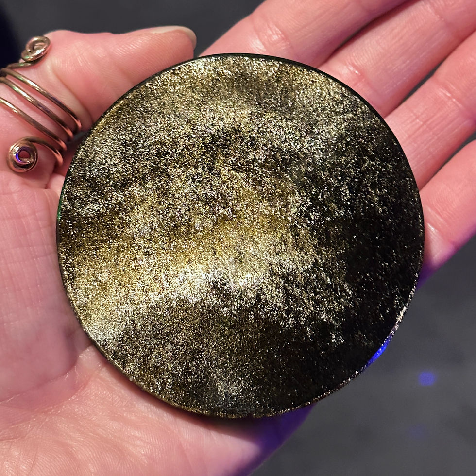 Thumbnail: 2.5” Gold Sheen Obsidian Scrying Mirror