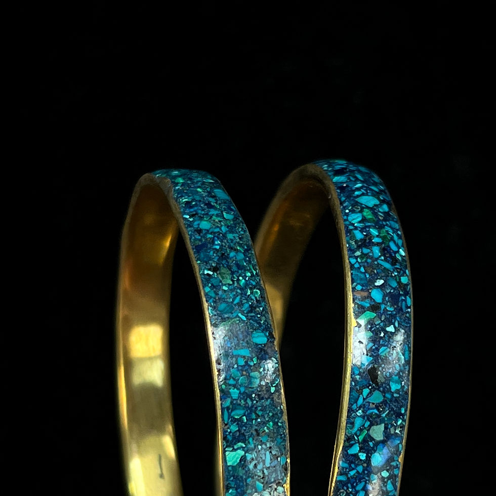 Thumbnail: Chrysocolla Brass Bangle