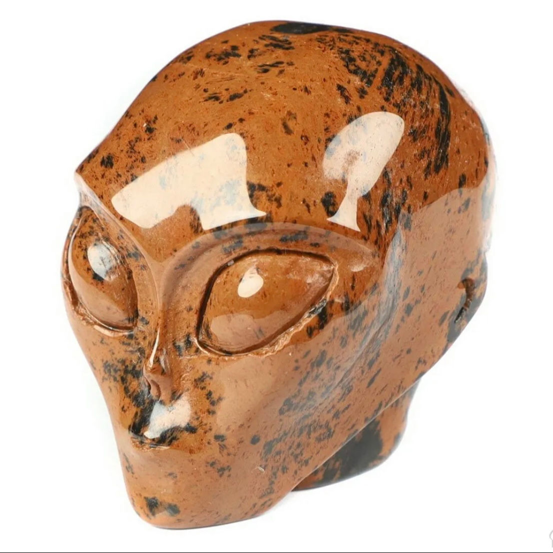 Mahogany Obsidian Alien Skull