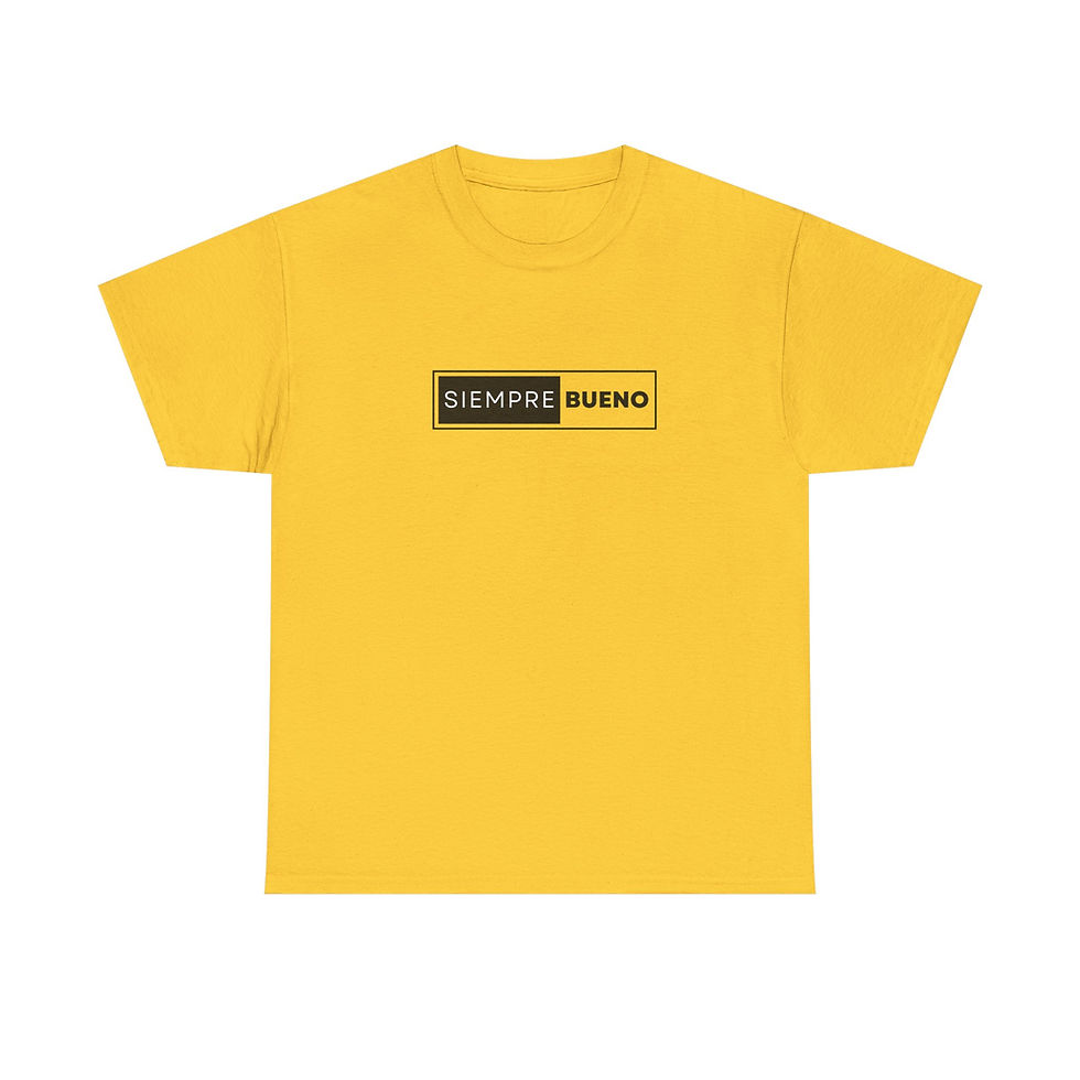 Thumbnail: Yellow Siempre Bueno Classic T-shirt outdoors.