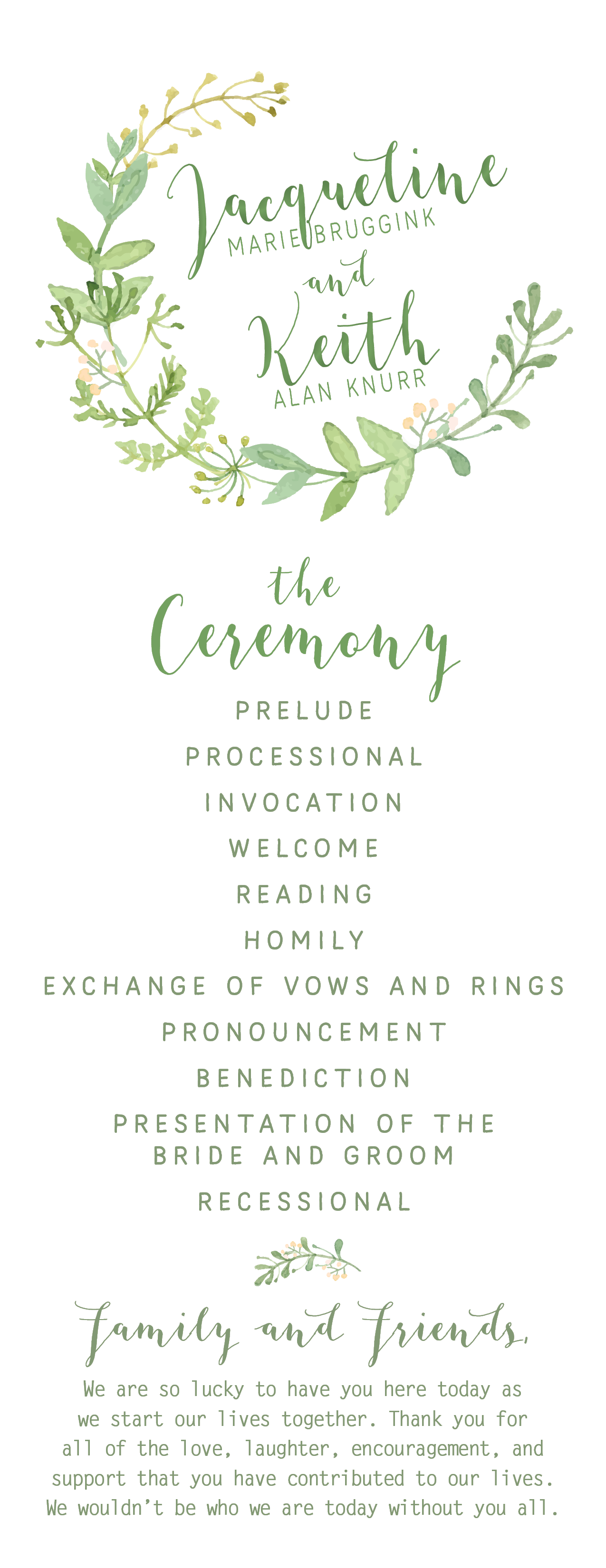 Bruggink_Wedding_Program