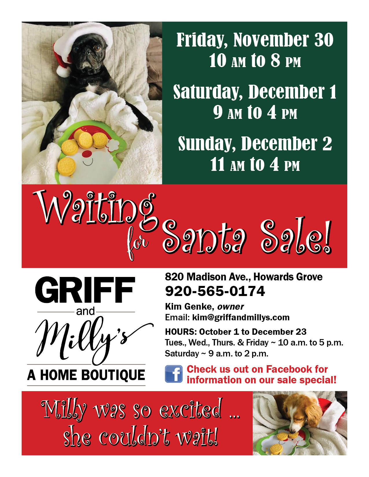 Griff&Milly Waiting for Santa fb