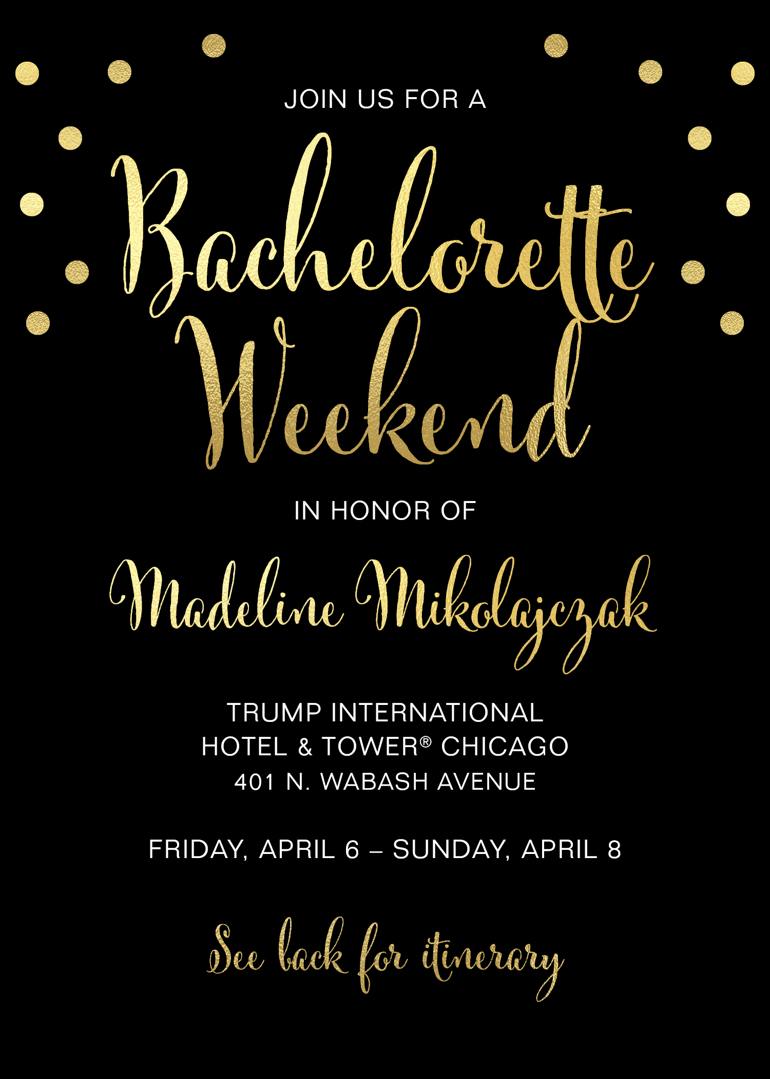 Bachelorette invite