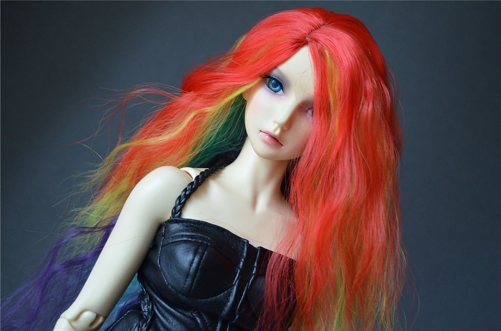 Fantasy line 8-9" BJD Doll wig-rainbow