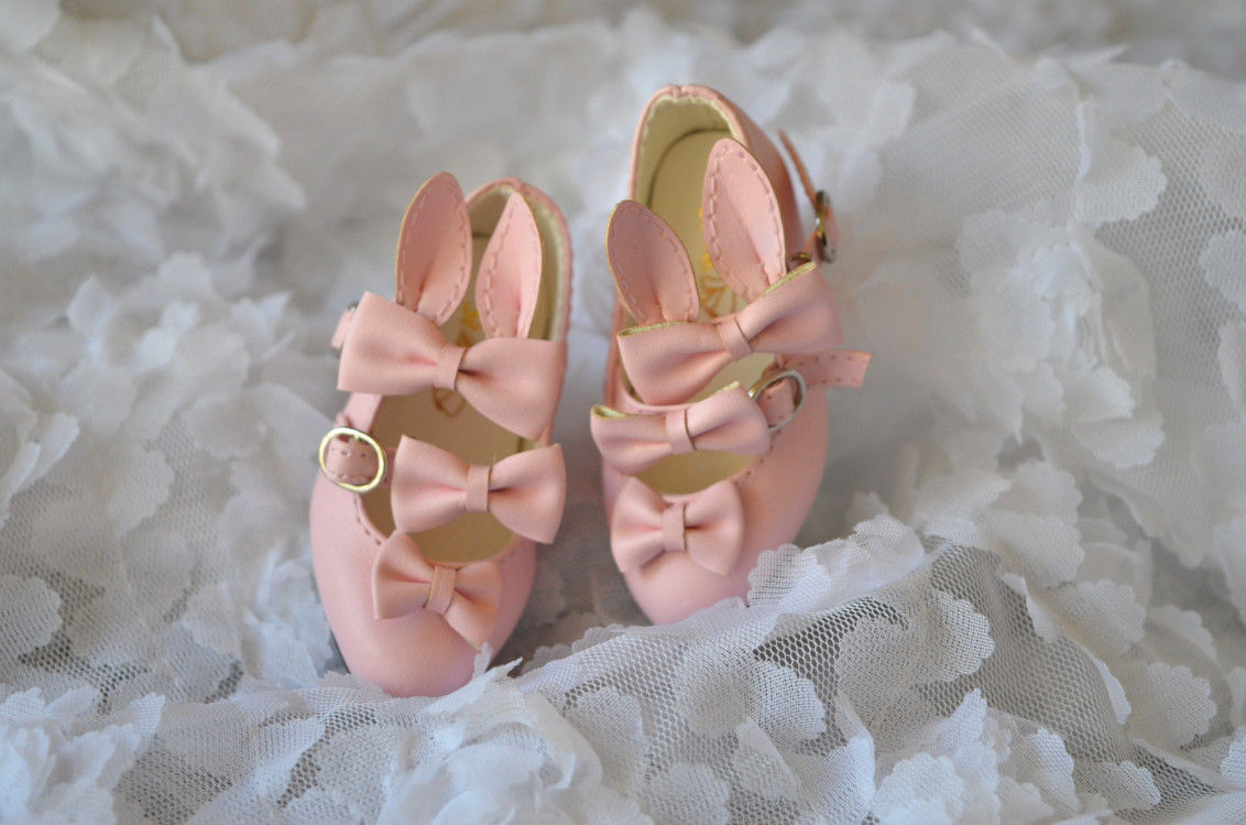1/4 BJD MSD shoes elegant pink bunny bows shoes