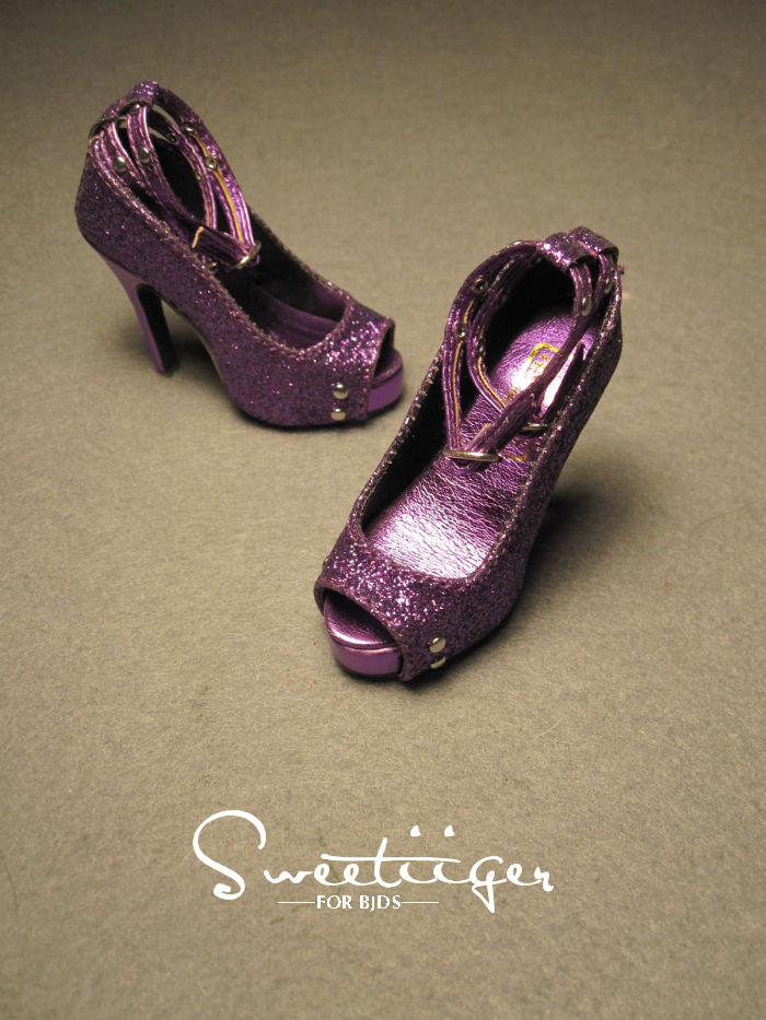 Thumbnail: 1/3 BJD shoes sexy purple toes high heels