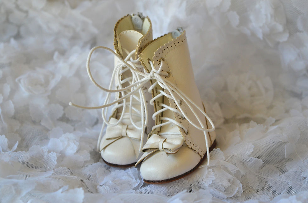 Thumbnail: 1/4 BJD MSD shoes carved bow boots