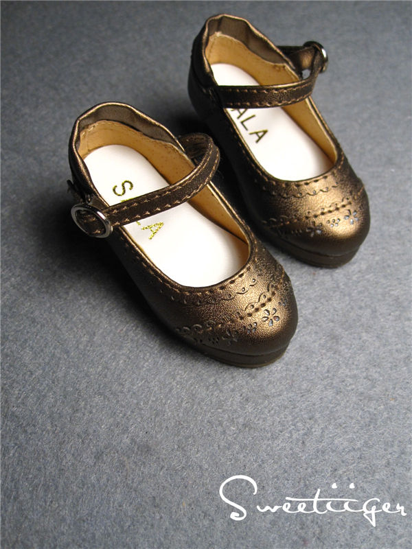 Thumbnail: 1/4 BJD elegant metal leather oxford Lolita shoes