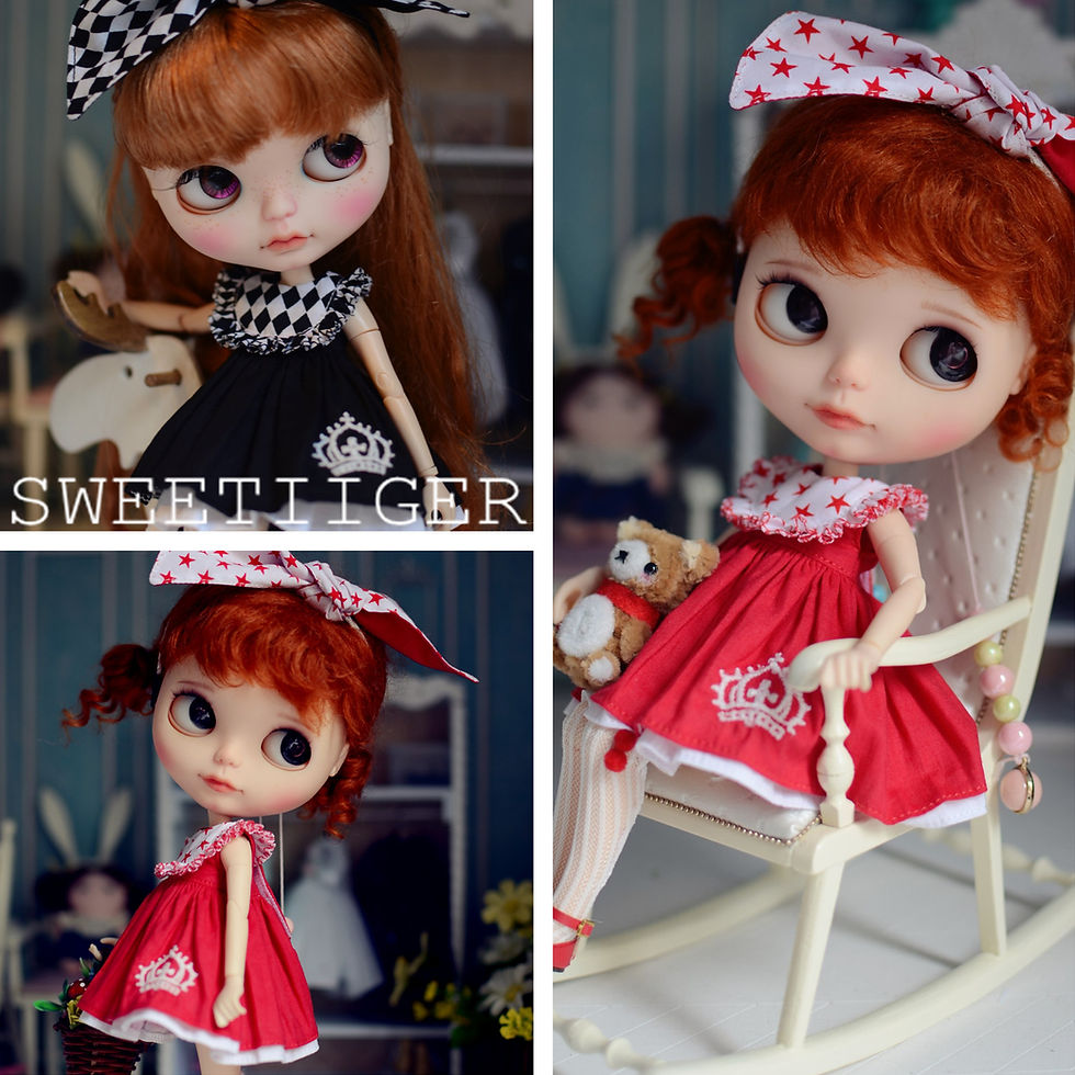 blythe pullip azone cherry Berry custom dress outfit clothes