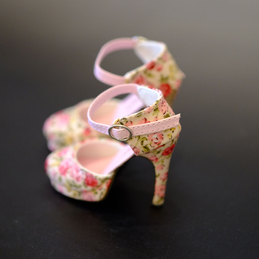 Thumbnail: 1/3 BJD shoes summer flowers high-heeled sandals