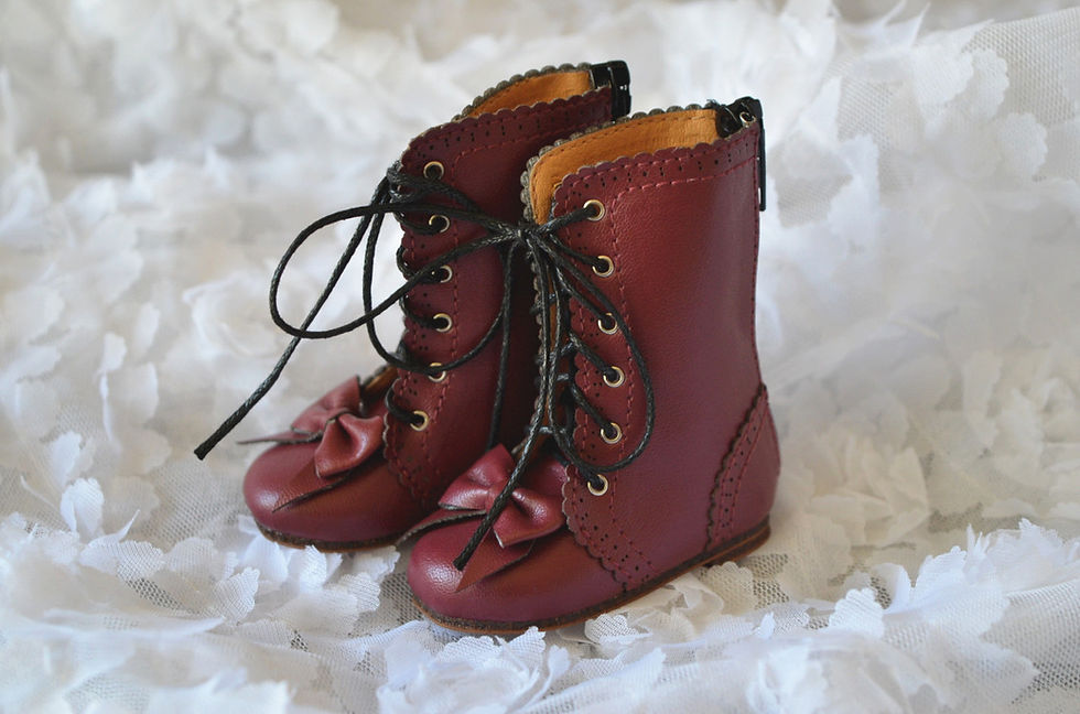 Thumbnail: 1/4 BJD MSD shoes carved bow boots