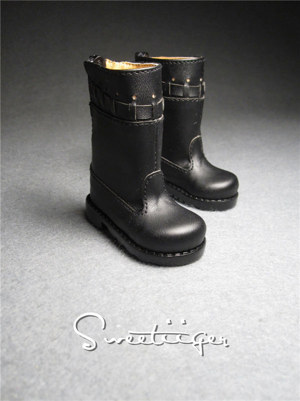 Thumbnail: 1/4 BJD shoes black strip boots