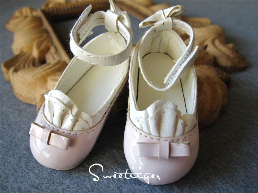 1/6 BJD Patent leather lace flat shoes
