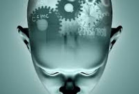 Human head with gears and numbers indicating the thinking mind.