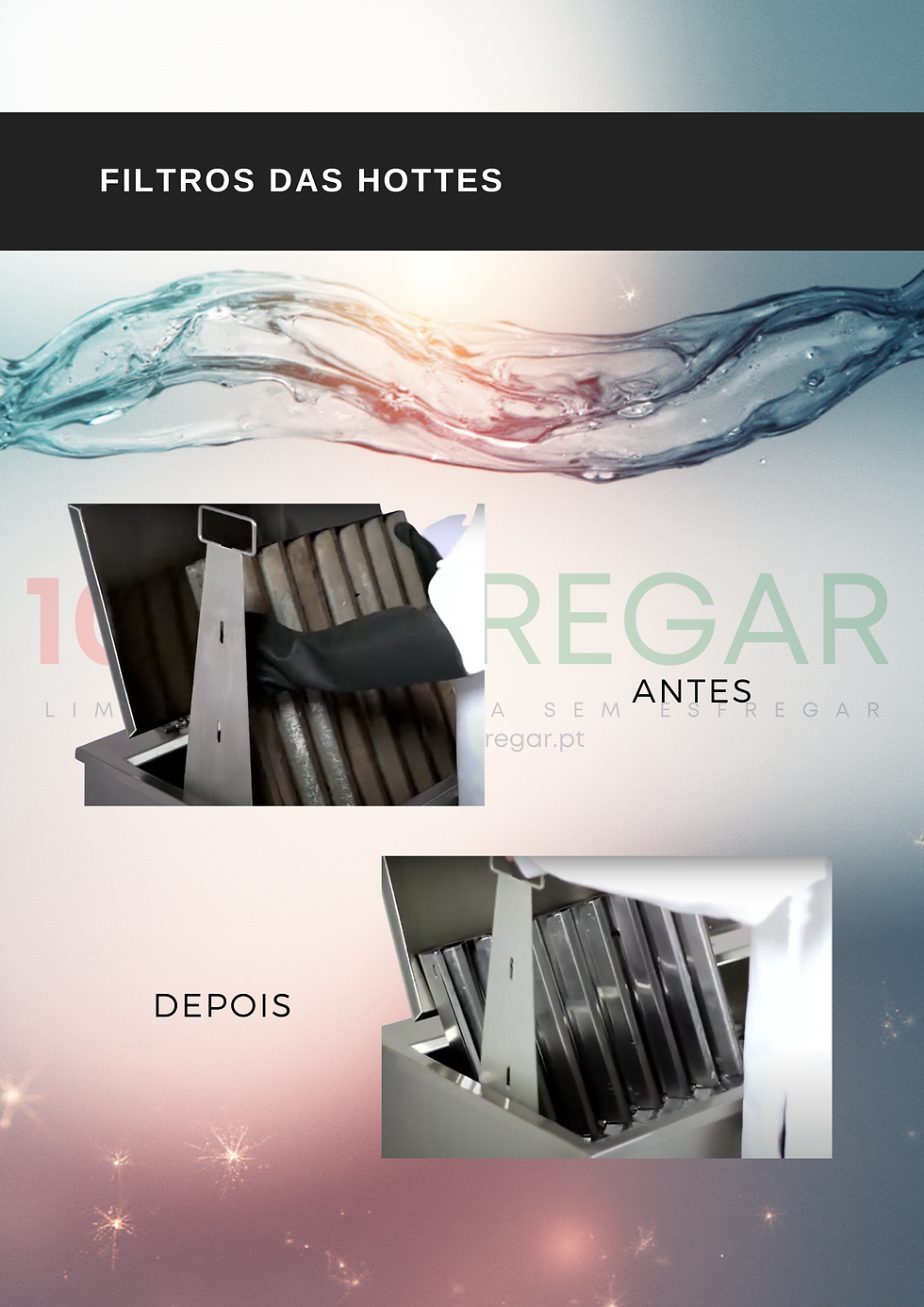 100esfregar FILTROS DAS hottes antes e depois