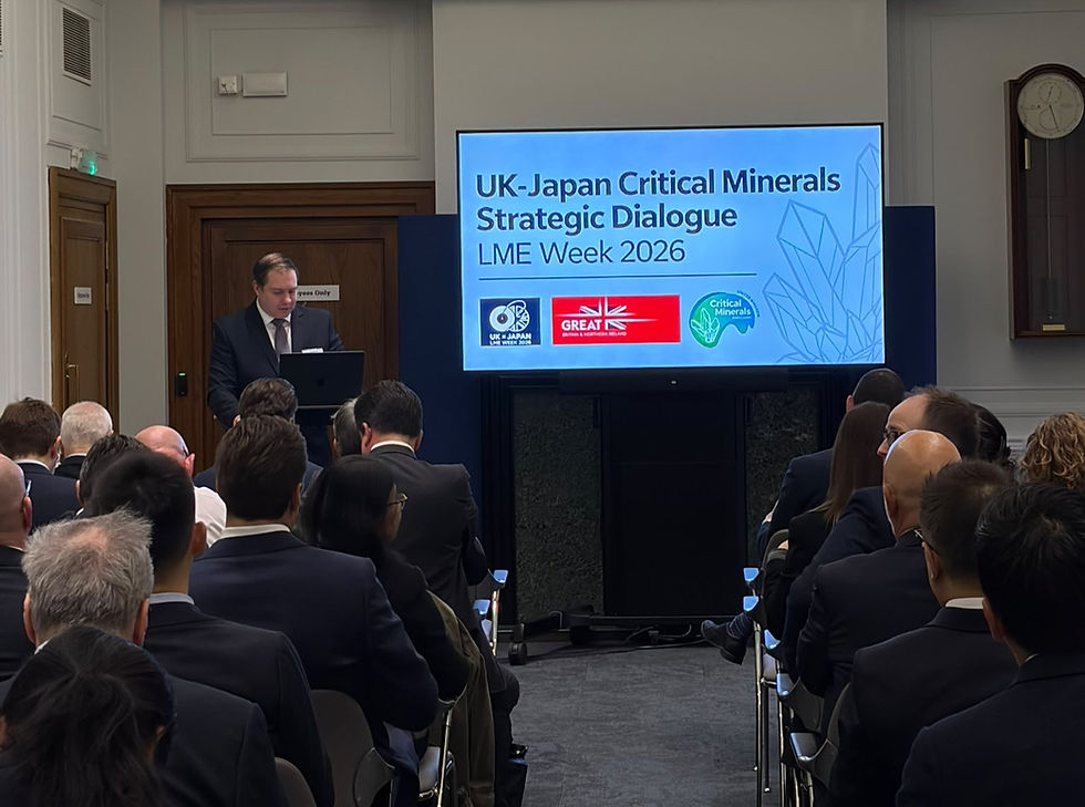 Jeff Townsend, Co-Founder, Critical Minerals Association (UK) providing opening remarks at the UK-Japan Critical Minerals Strategic Dialogue