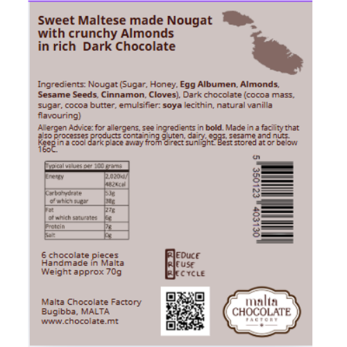 Thumbnail: Six Pack Range - Dark Chocolate Maltese Nougat