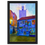 Thumbnail: Moroccan cityscape wall art featuring blue tones, geometric paintings, and historic architecture at dusk