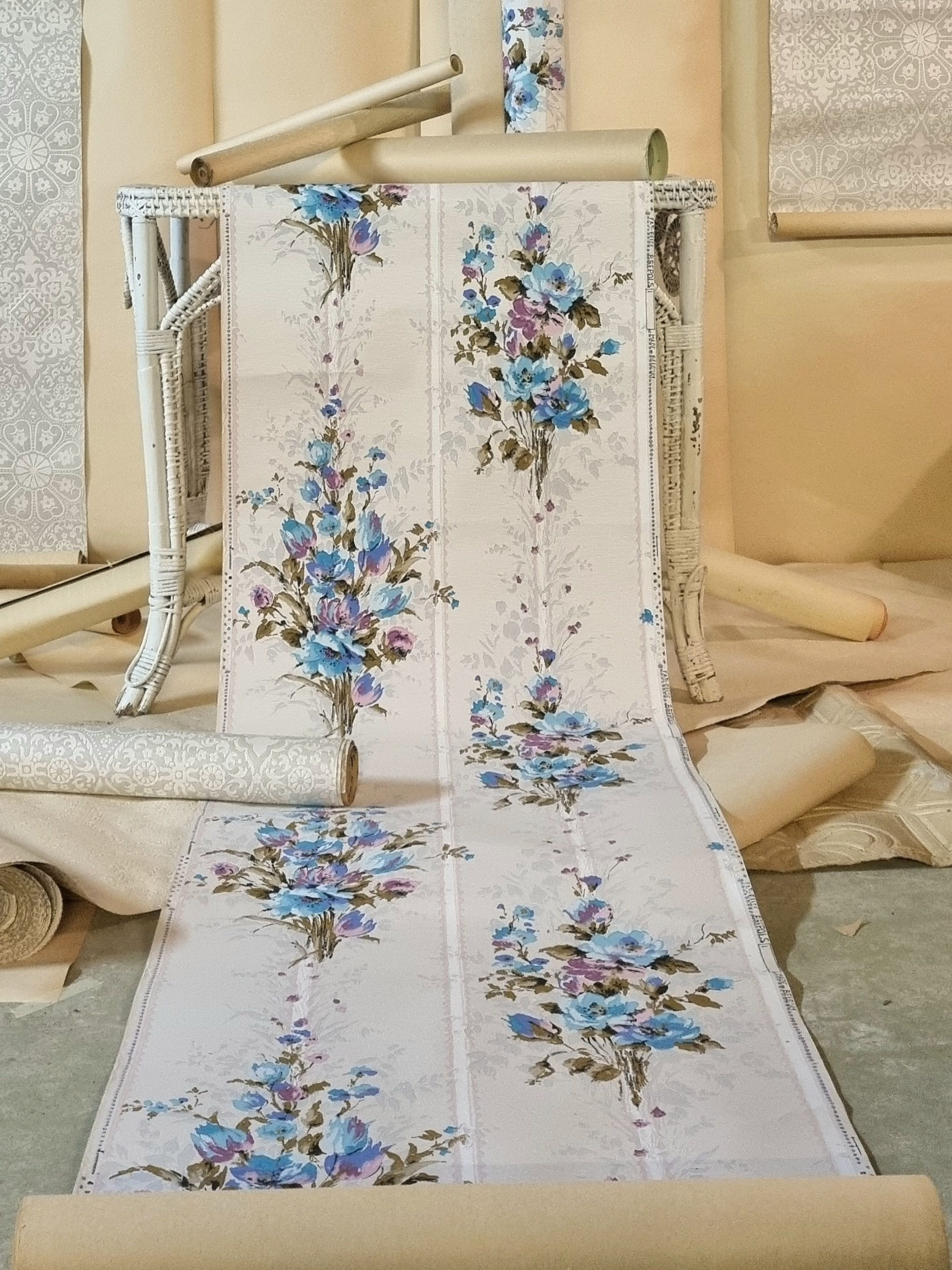 Handprinted wallpaper