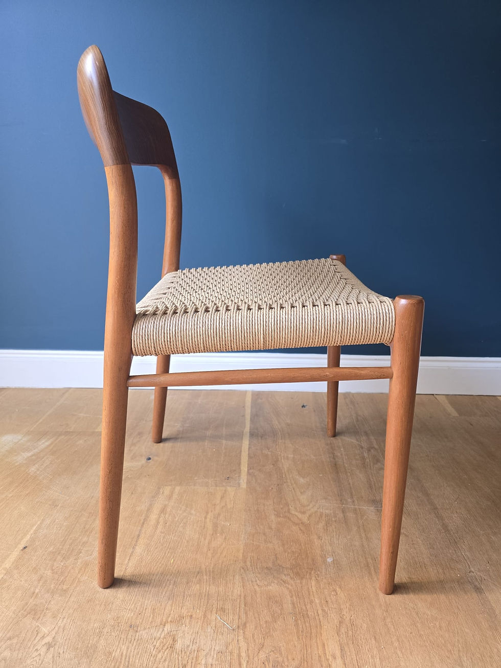 Thumbnail: Four Model 75 Dining Chairs by Niels Otto Moller