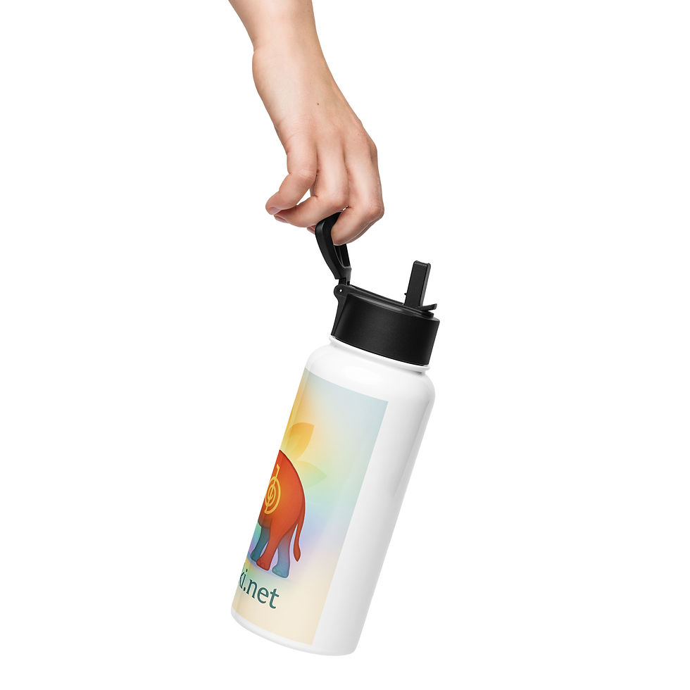 Thumbnail: Stainless steel water bottle with a straw lid