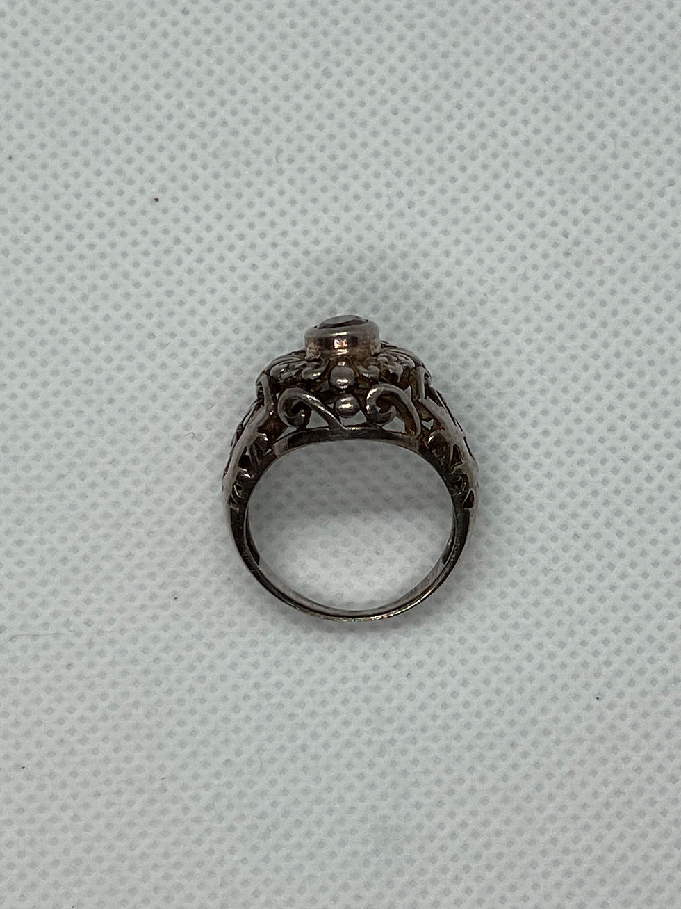 Thumbnail: Large Mozambique Garnet Sterling Silver Ring