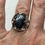 Thumbnail: Large Vintage Hematite Sterling Silver Ring