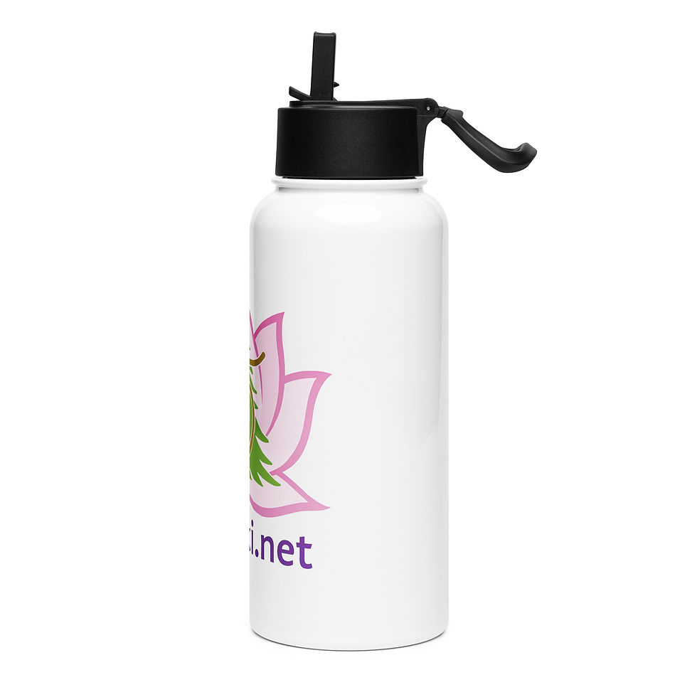 Thumbnail: Stainless steel water bottle with a straw lid