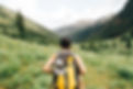 Girl Hiking in Mountains