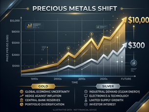 The Precious Metals Shift: Why Gold Could Reach $10,000 and Silver $300