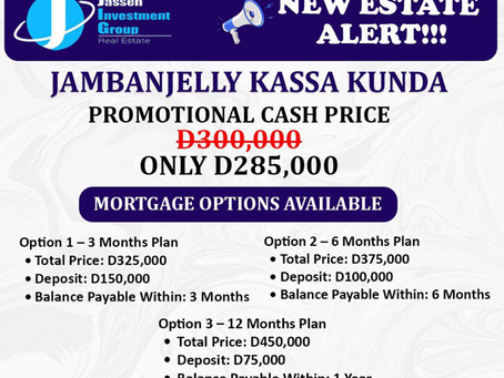 Grand Prestige Estate located at Jambanjelly Kassa Kunda on sale today!