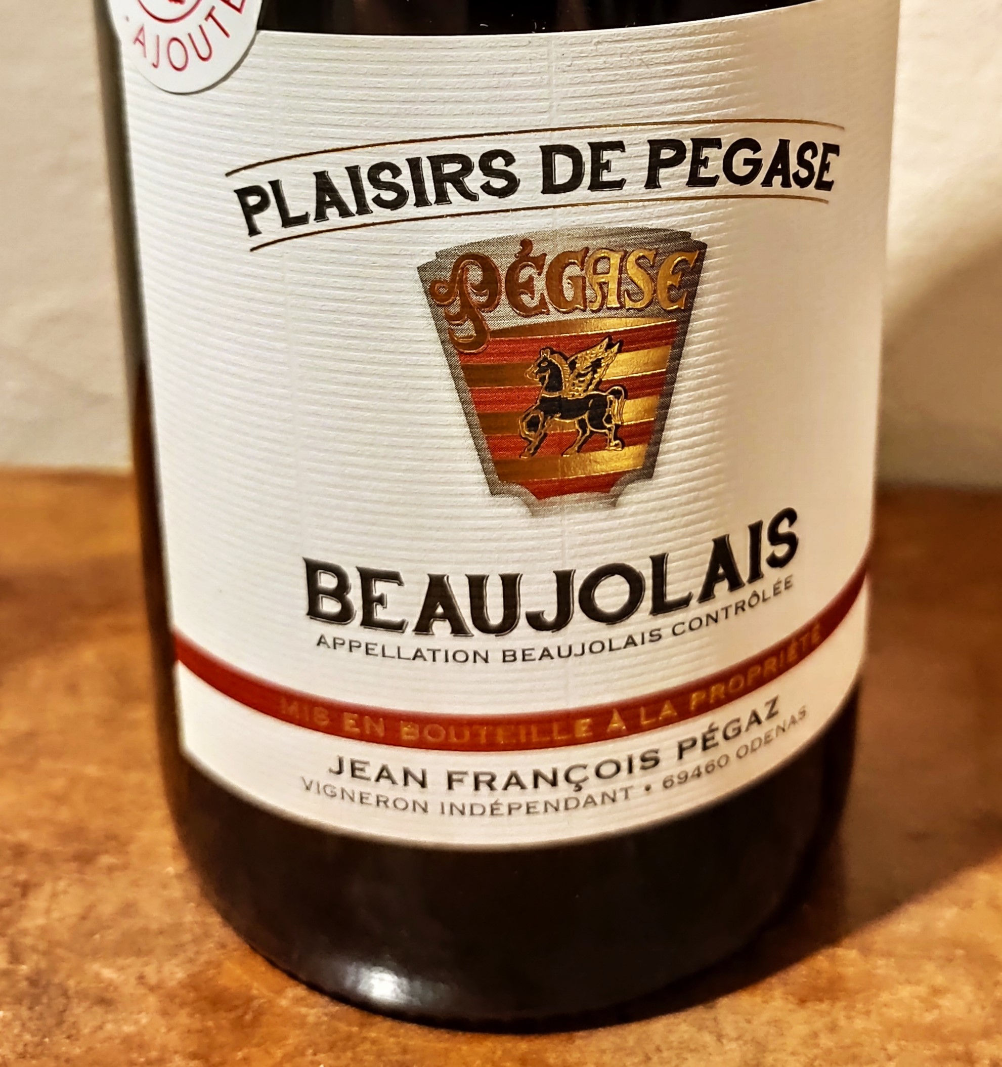 J-F Pégaz - Beaujolais "Plaisirs de Pégase" 2021 sans sulfite ajouté - 75 cl