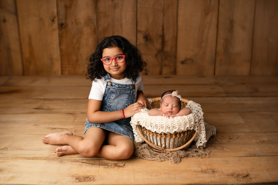 Sister and child portrait