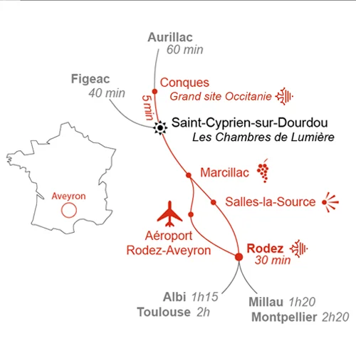 Plan d'accès Les Chambres de Lumière