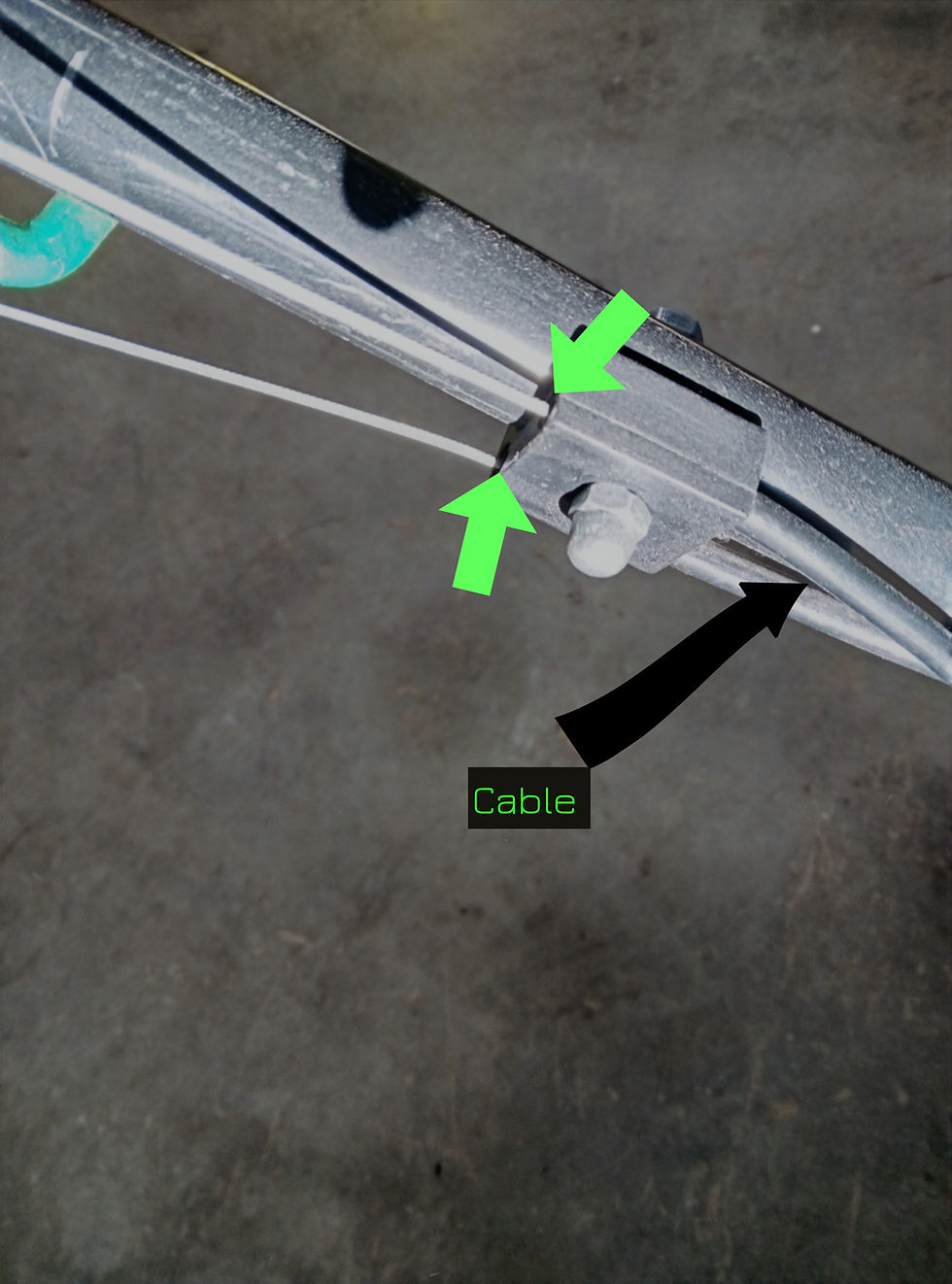Cable and wire of lawn mower bail