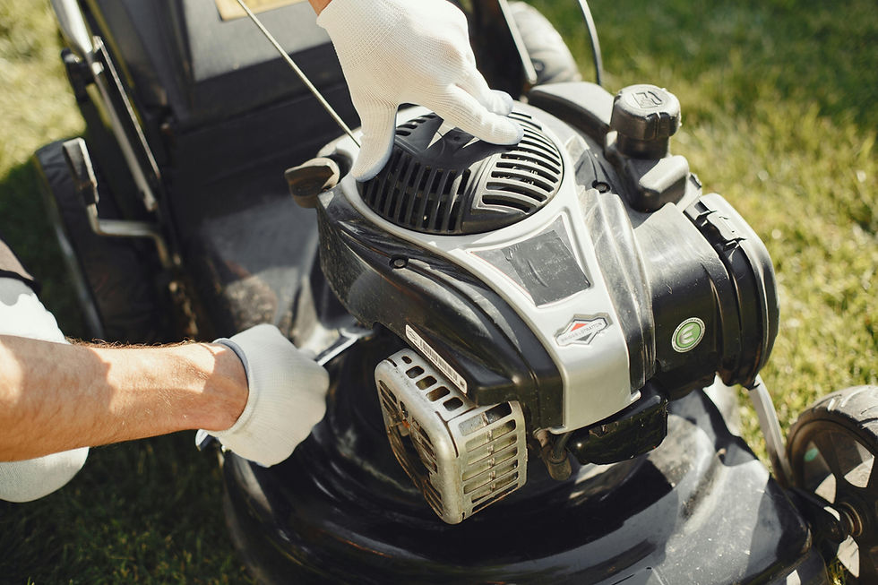 Servicing a lawn mower