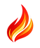 Gradient Flame Icon on Transparent Background
