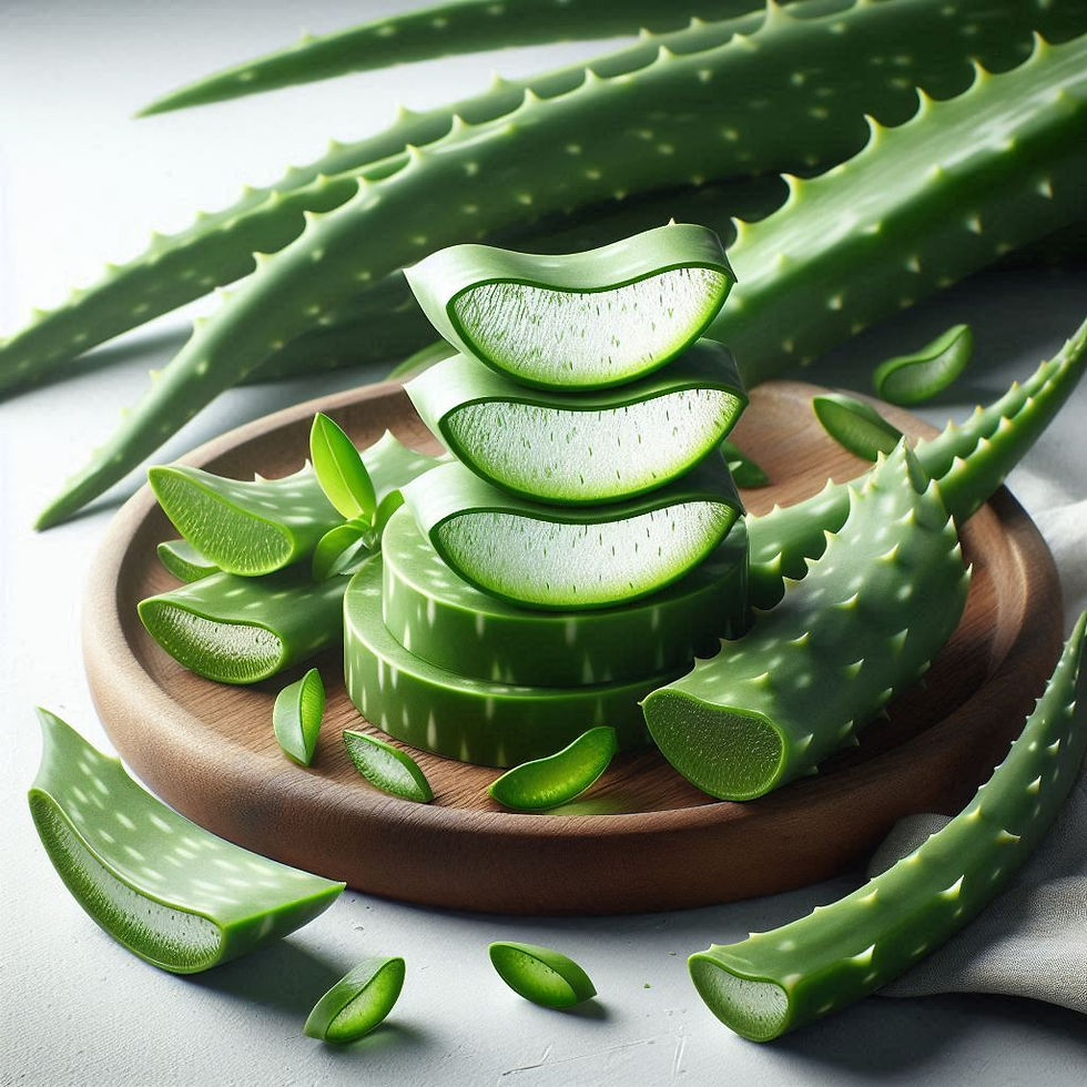 Aloe Vera aufgeschnitten auf Tisch