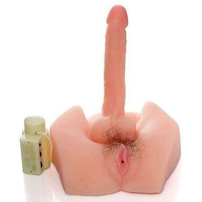 Miniatura: Masturbador Hermafrodita com Pênis e Vagina em Cyberskin peso 2,2kg