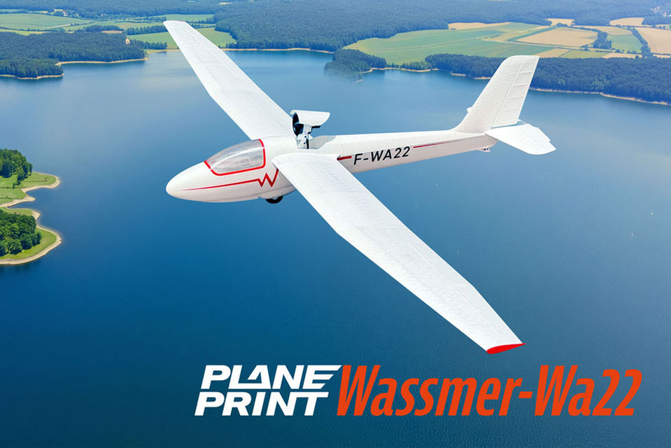 3d printed rc glider Wassmer-Wa22