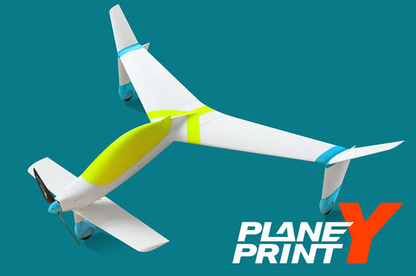 Planeprint Y, 3d printed rc Canard plane.