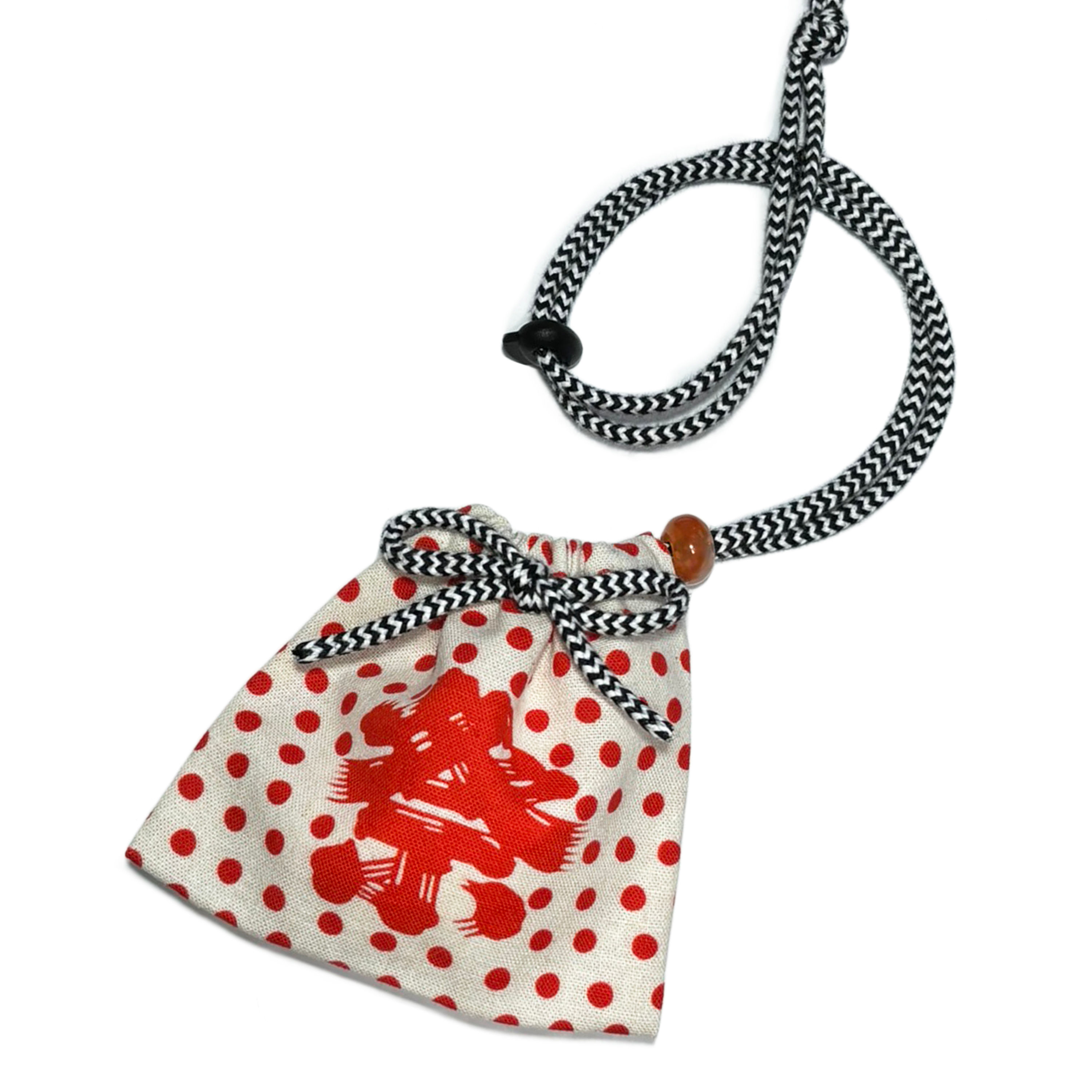 K02 首掛け巾着 お祭り赤