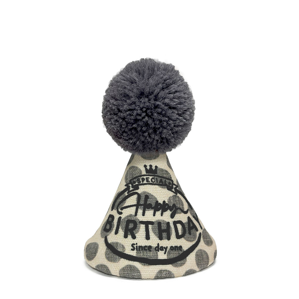 犬の誕生日帽子 POMPOMHAT グレド